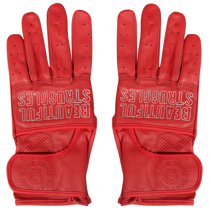 Leather Gloves Red